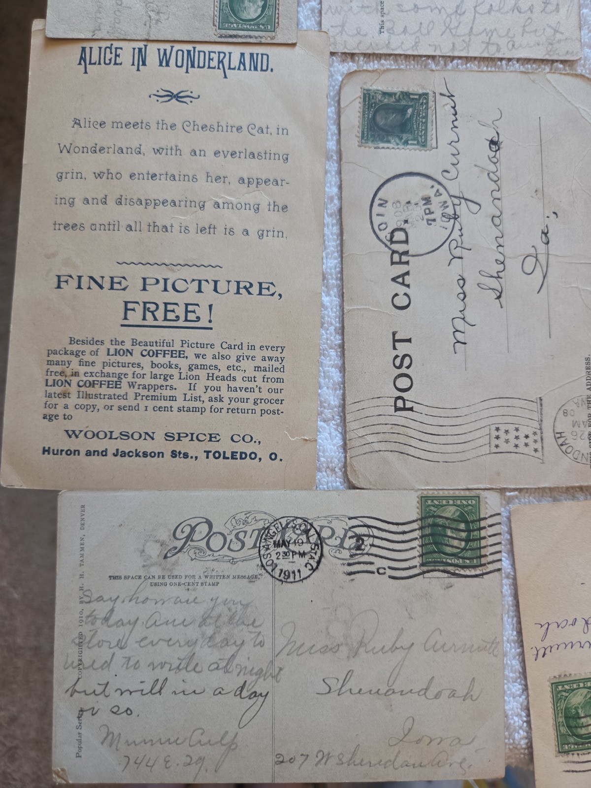 Antique Lot of 16 Souvenir Ladies Women Postcards some postmarked