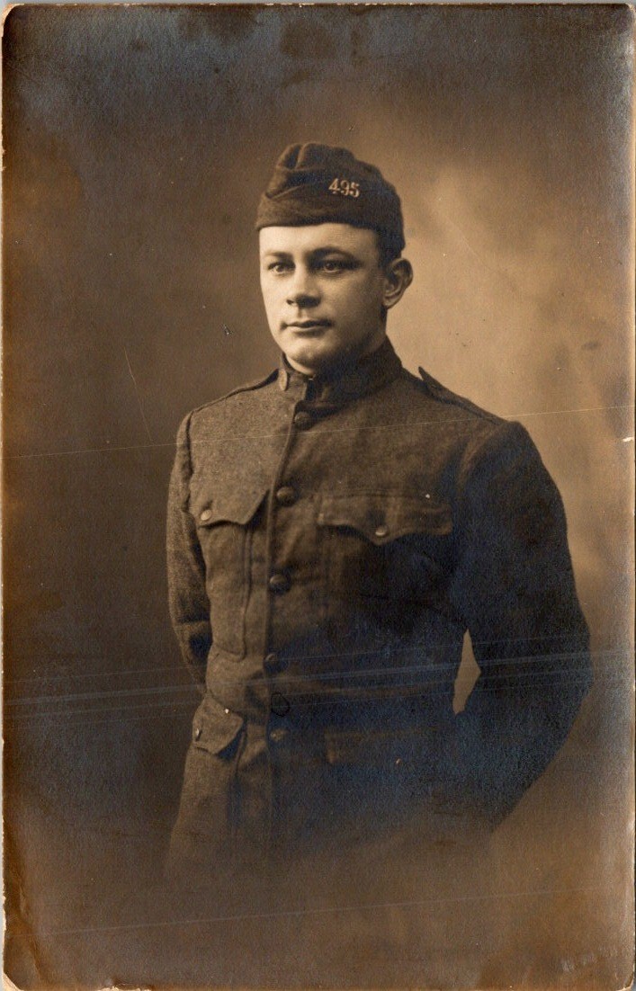 WWI US Soldier 495th Unit RPPC 1918 Rochefort France Christmas Day