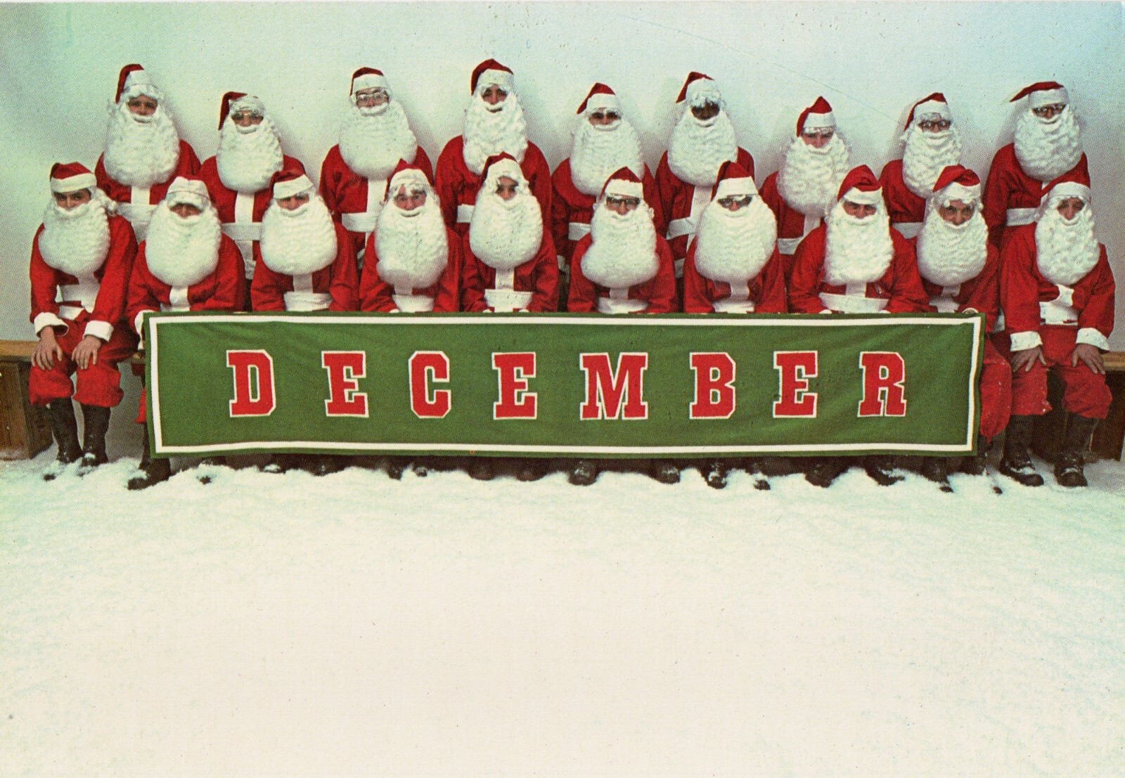 DECEMBER Seasons Greetings Santa Claus School Photo Day Card ©1980 Mathew Klein
