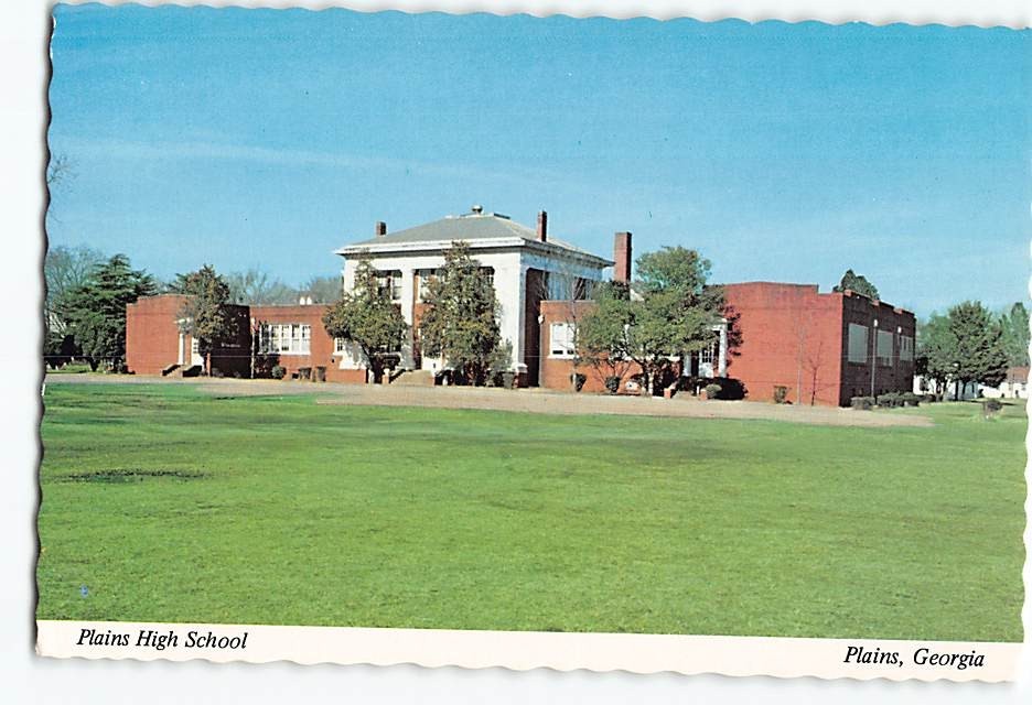 Postcard Plains High School Plains Georgia USA