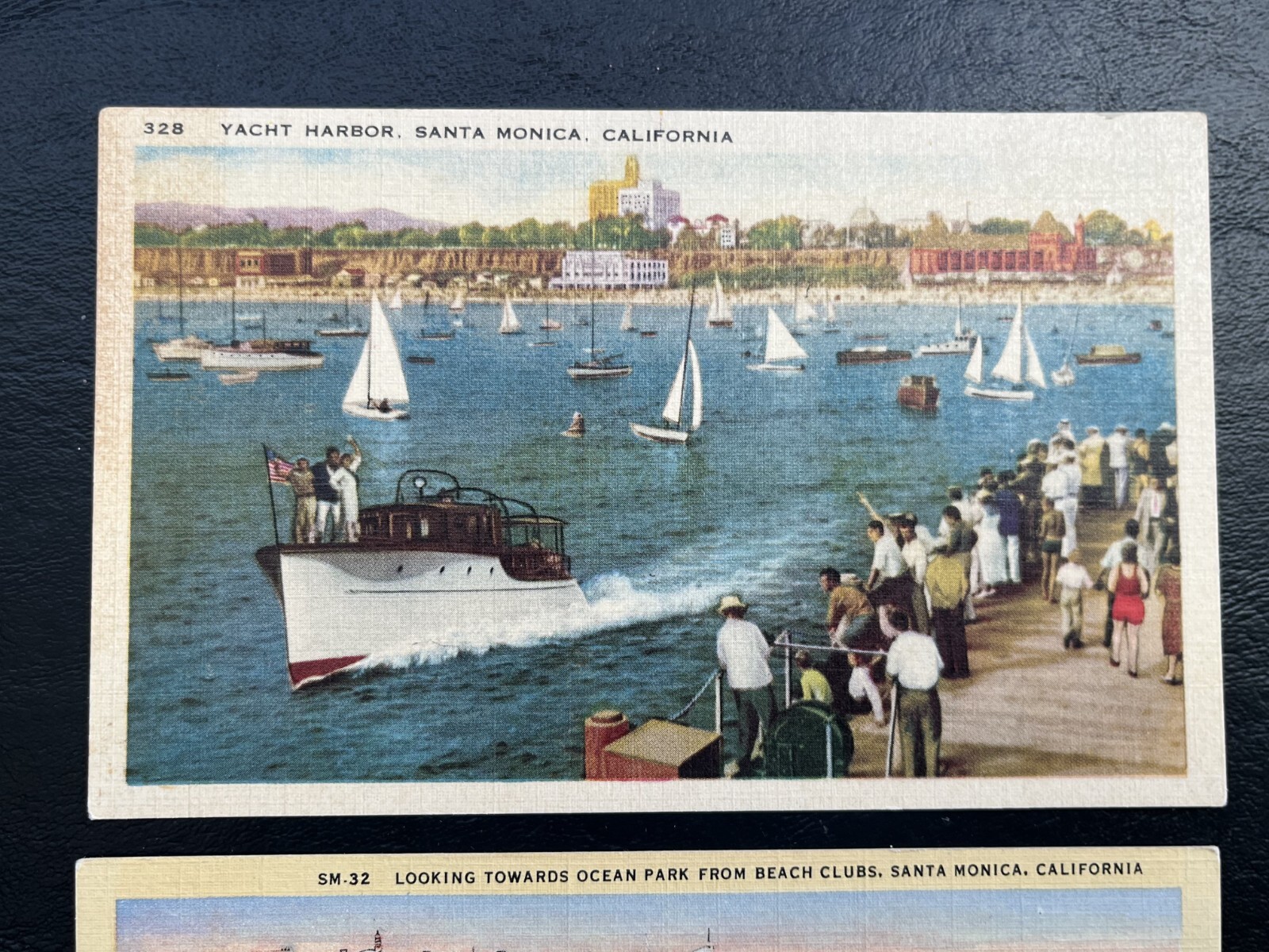 VTG Santa Monica California Postcards: Beach Clubs Coast Yacht Harbor 1930s-40s