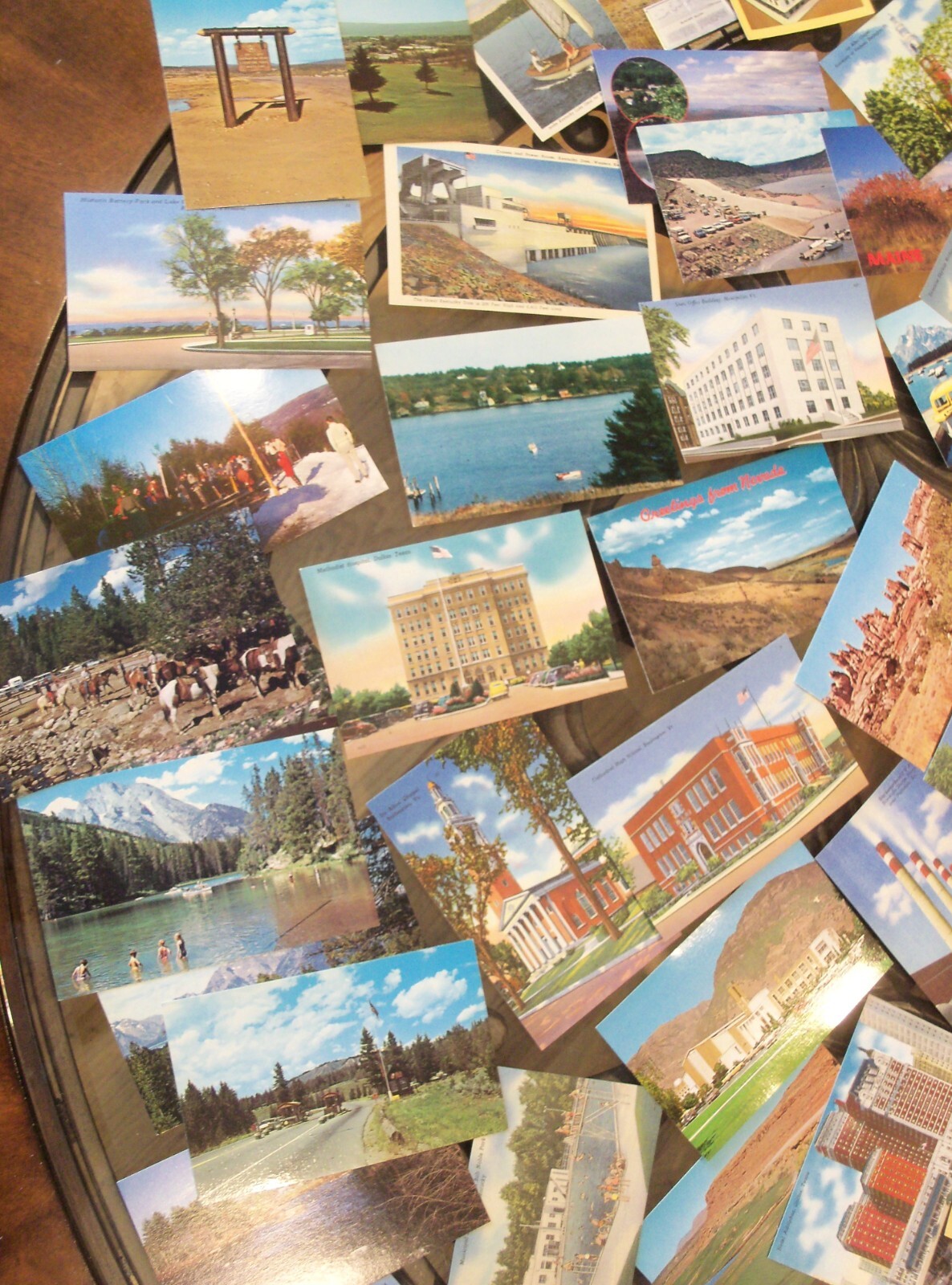 100+ US POSTCARD LOT UNPOSTED ROADSIDE AMERICANA LINEN/CHROME 50/50 USA UNUSED v