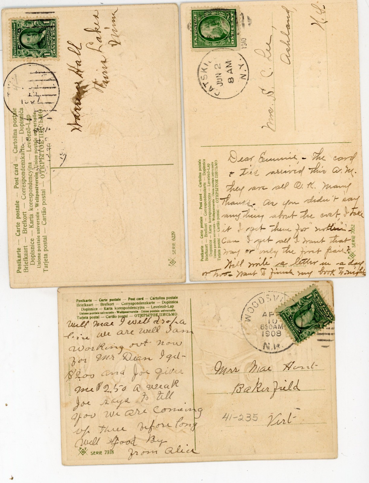 lot of 7 pre-1912 embossed PFB greeting postcards, children