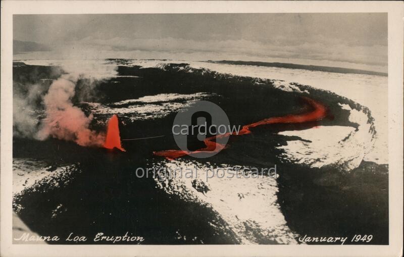 Hawaii HI Mauna Loa Eruption January 1949 Original Vintage Real Photo RPPC