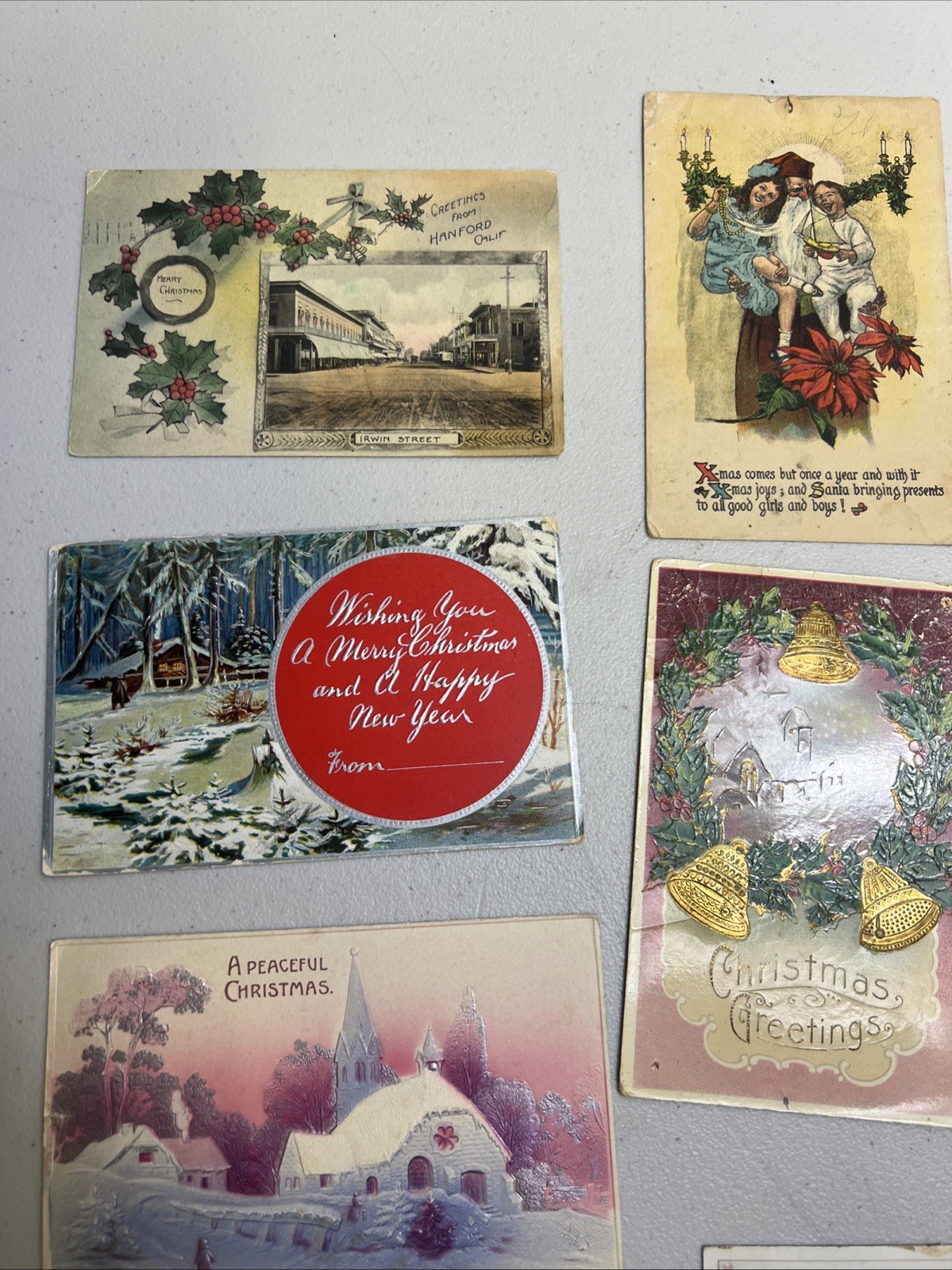 Lot Of 13 Vintage Christmas Postcards, Used, Early 1900s, Some Embossed