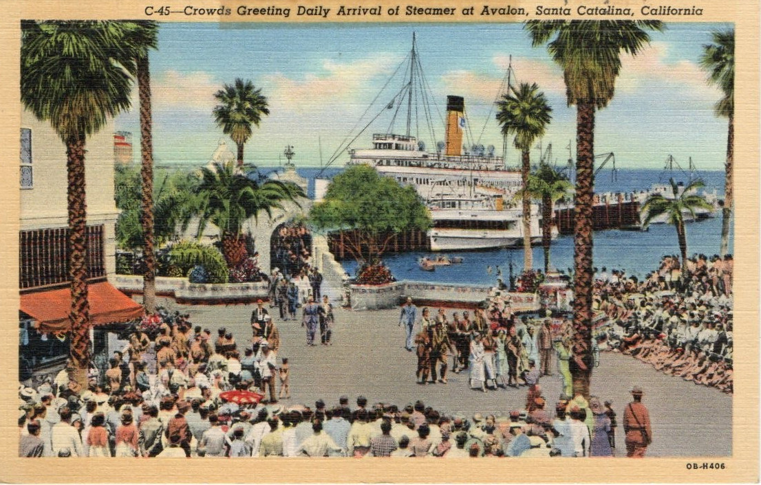 Crowds Greeting Arrival of Steamer-Santa Catalina Island-Ca-As Is