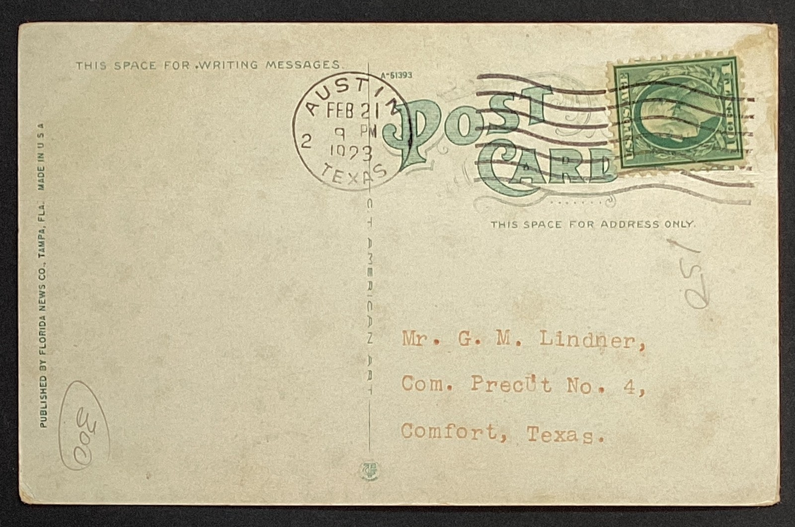 Greetings from Gulf Coast Pelican JL Arlitt Bond Buyer VTG Postcard Posted 1923