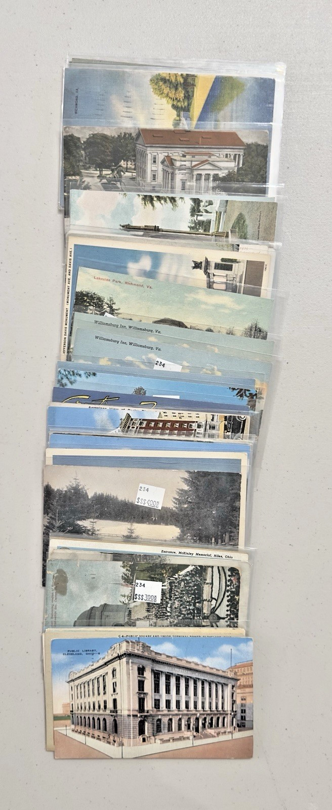Lot Of 50 Vintage Postcards Ohio and Virginia Some In Protective Sleeves