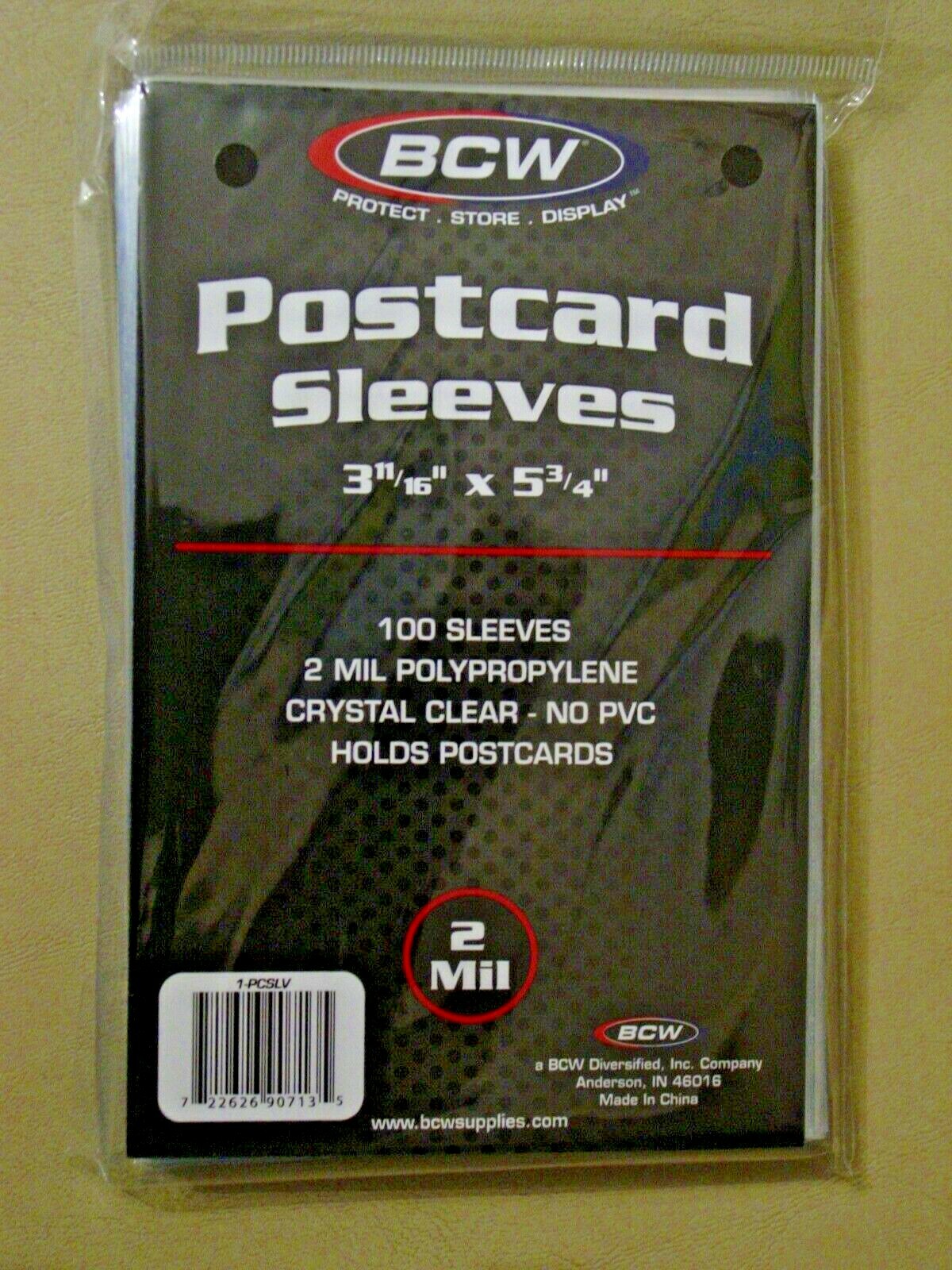 2000 BCW POSTCARD SLEEVES Archival Safe 20 Packs of 100 Acid Free Polypropylene