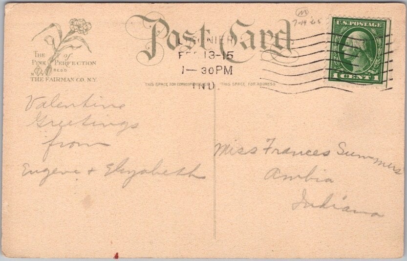 Vintage VALENTINE’S DAY Comic Postcard Artist-Signed W.S. GEPHART – 1915 Cancel