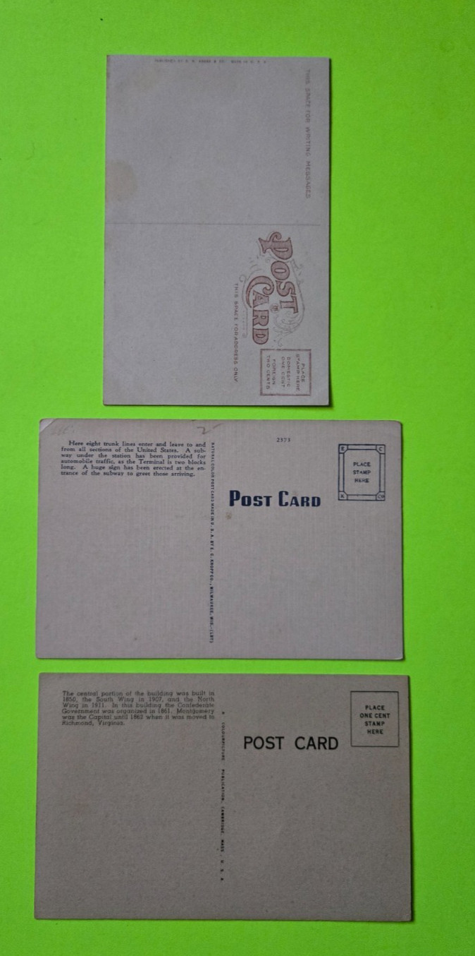 Lot of 7 Unpostmarked Postcards – Birmingham, AL and the Alabama State Capitol