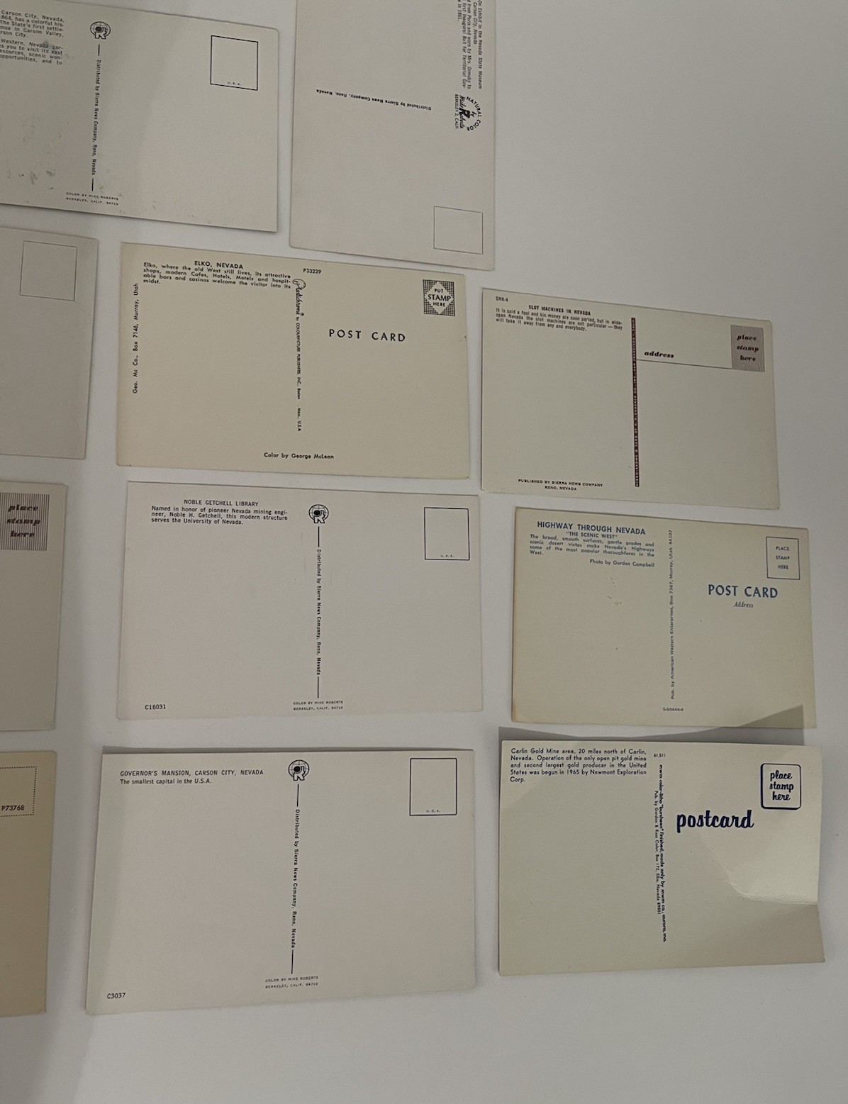 Nevada Postcards Mixed Lot Of 8 Unused