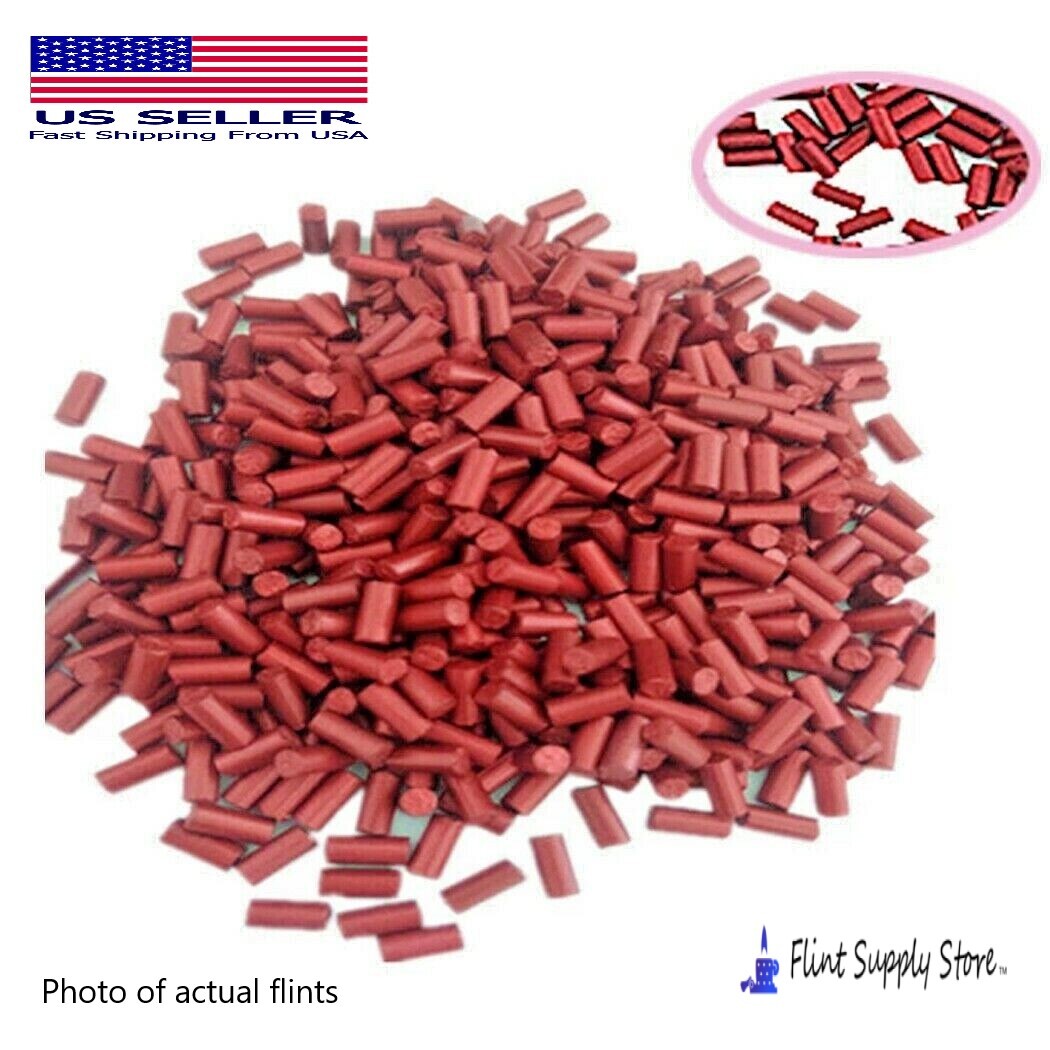 100 Lighter Flints Red Replacement for fluid/gas lighters Ships from USA