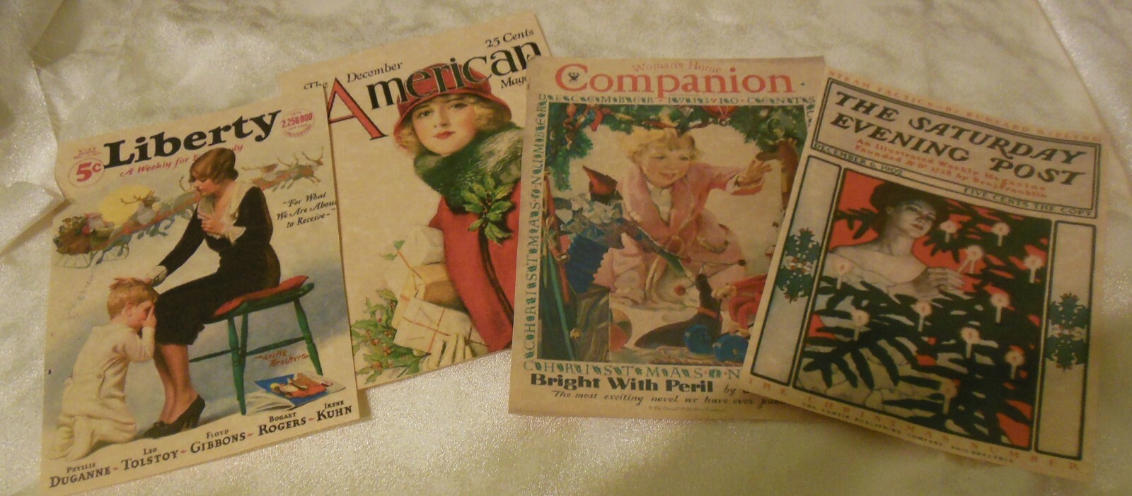 Set of 16 LARGE Vintage/Victorian Xmas Magazine Cover Images 1900’s to 1940’s