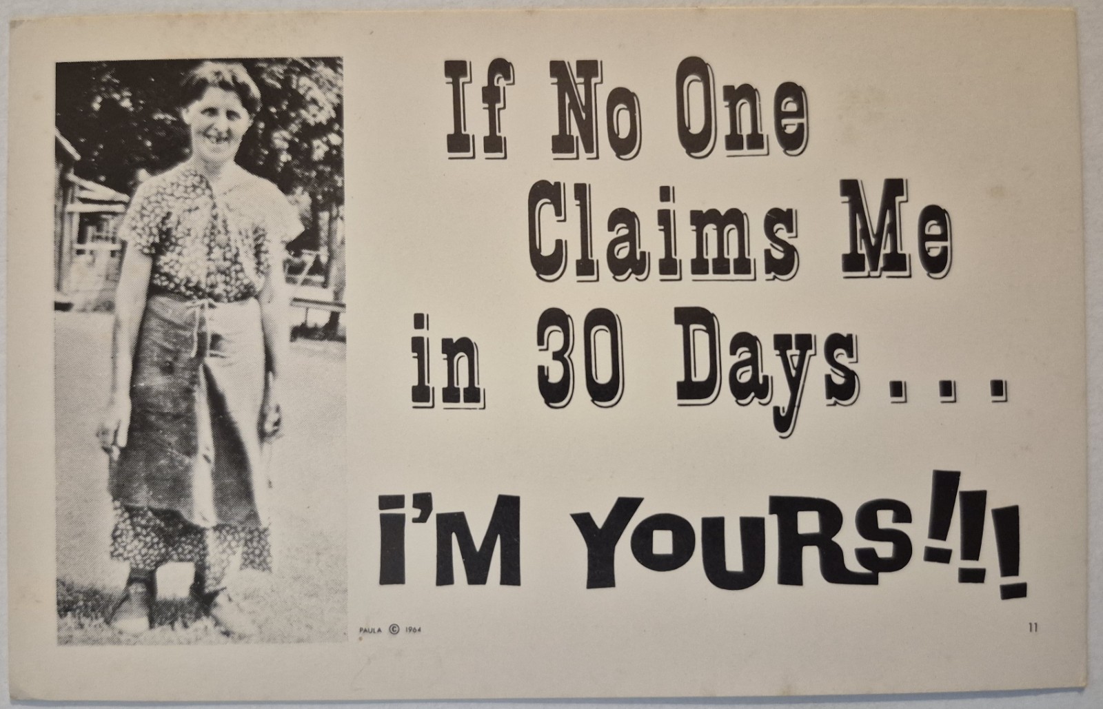 Vintage Postcard Homely Girl Claim In 30 Days Humor AA127