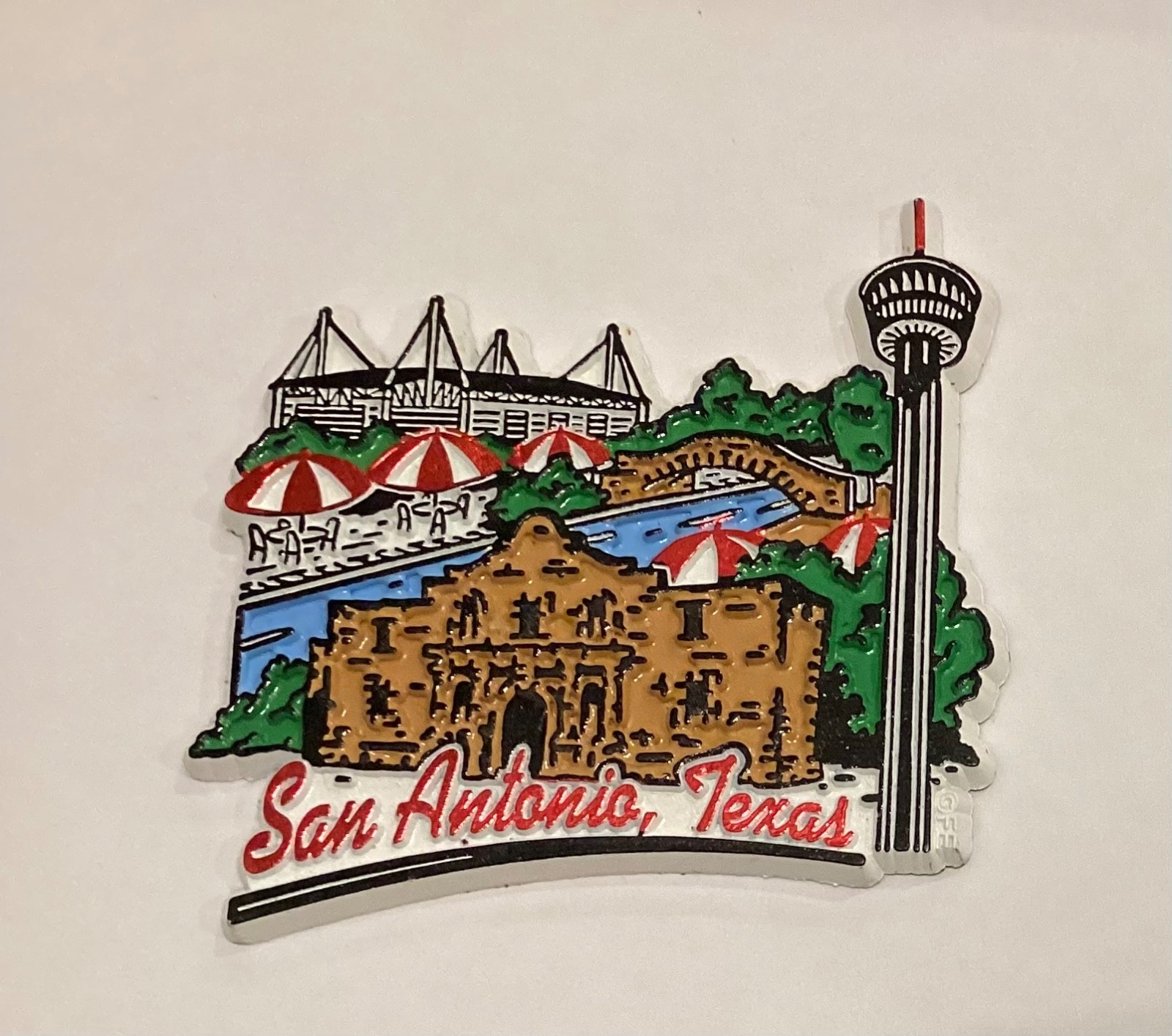 San Antonio Texas The Alamo River Walk Tower Rubber Fridge Magnet P1