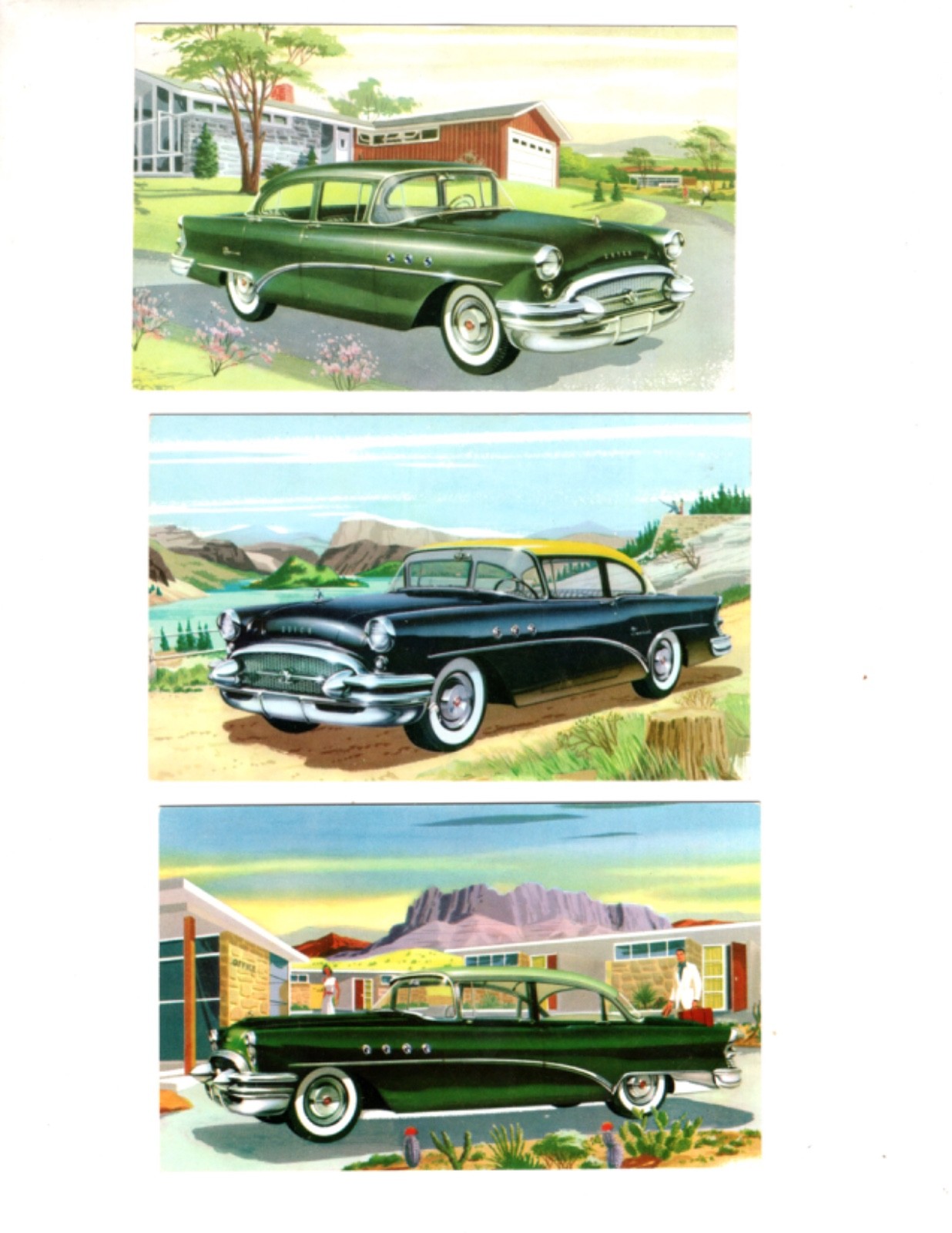 ANTIQUE AUTO, 1950’s, LOT OF 36 VINTAGE POSTCARDS (BL117)