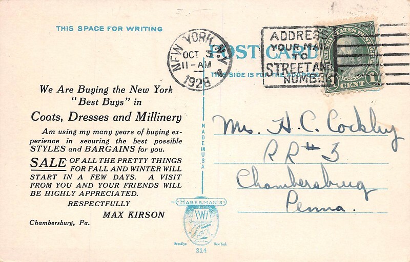 Coats Dresses Millinery Buyer Max Kirson Barclay Vesey Building New York City
