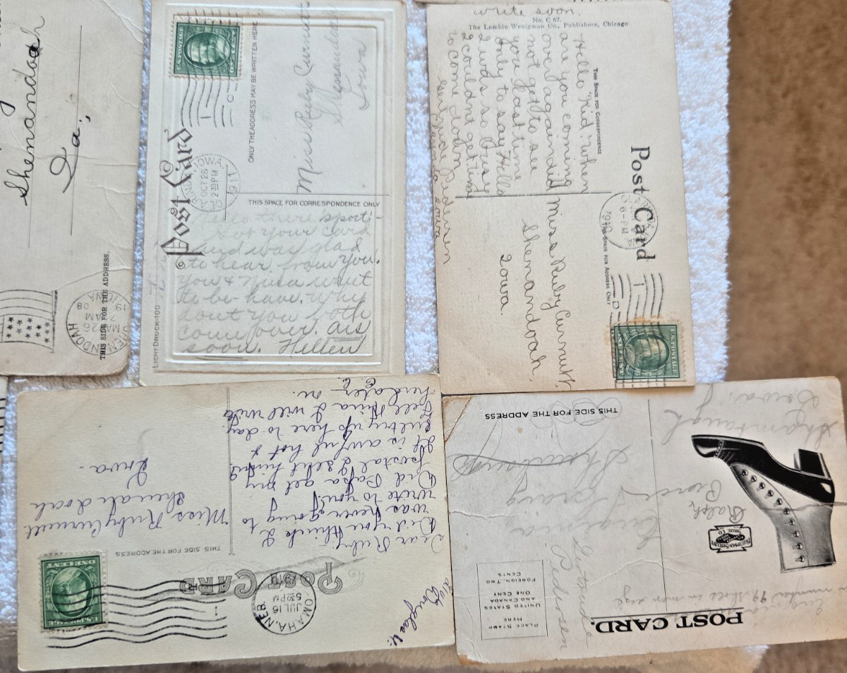 Antique Lot of 16 Souvenir Ladies Women Postcards some postmarked