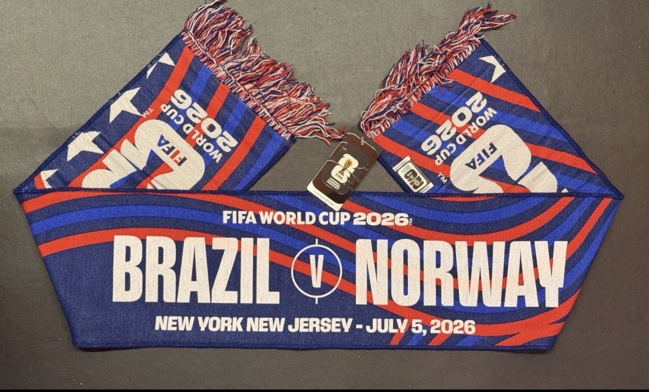2026 FIFA World Cup Official Match Day Scarf | Brazil vs Norway Split Scarves NY