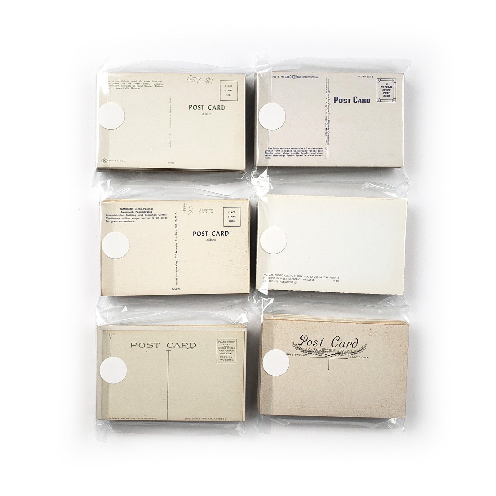 60 Unused Vintage Postcards Lot – Unposted Random Blank Midcentury Travel Views