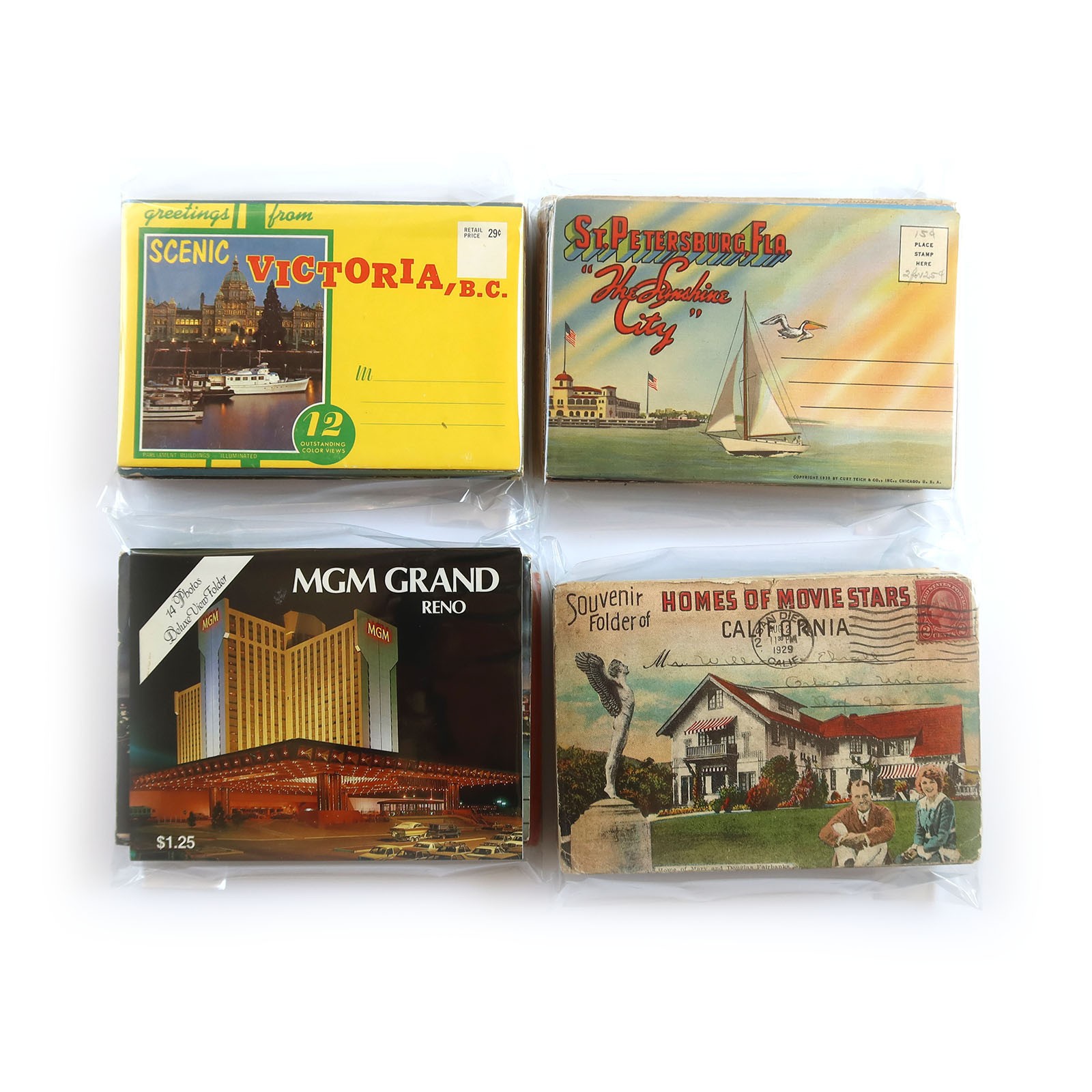 12 Vintage Souvenir Folders Lot – Postcard & Picture Books – Scenic Travel Views