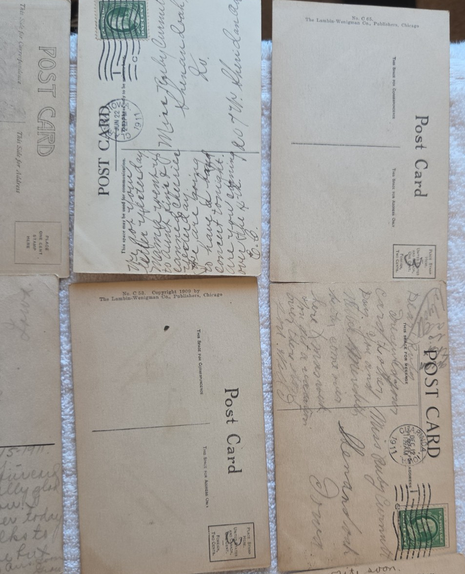 Antique Lot of 16 Souvenir Ladies Women Postcards some postmarked
