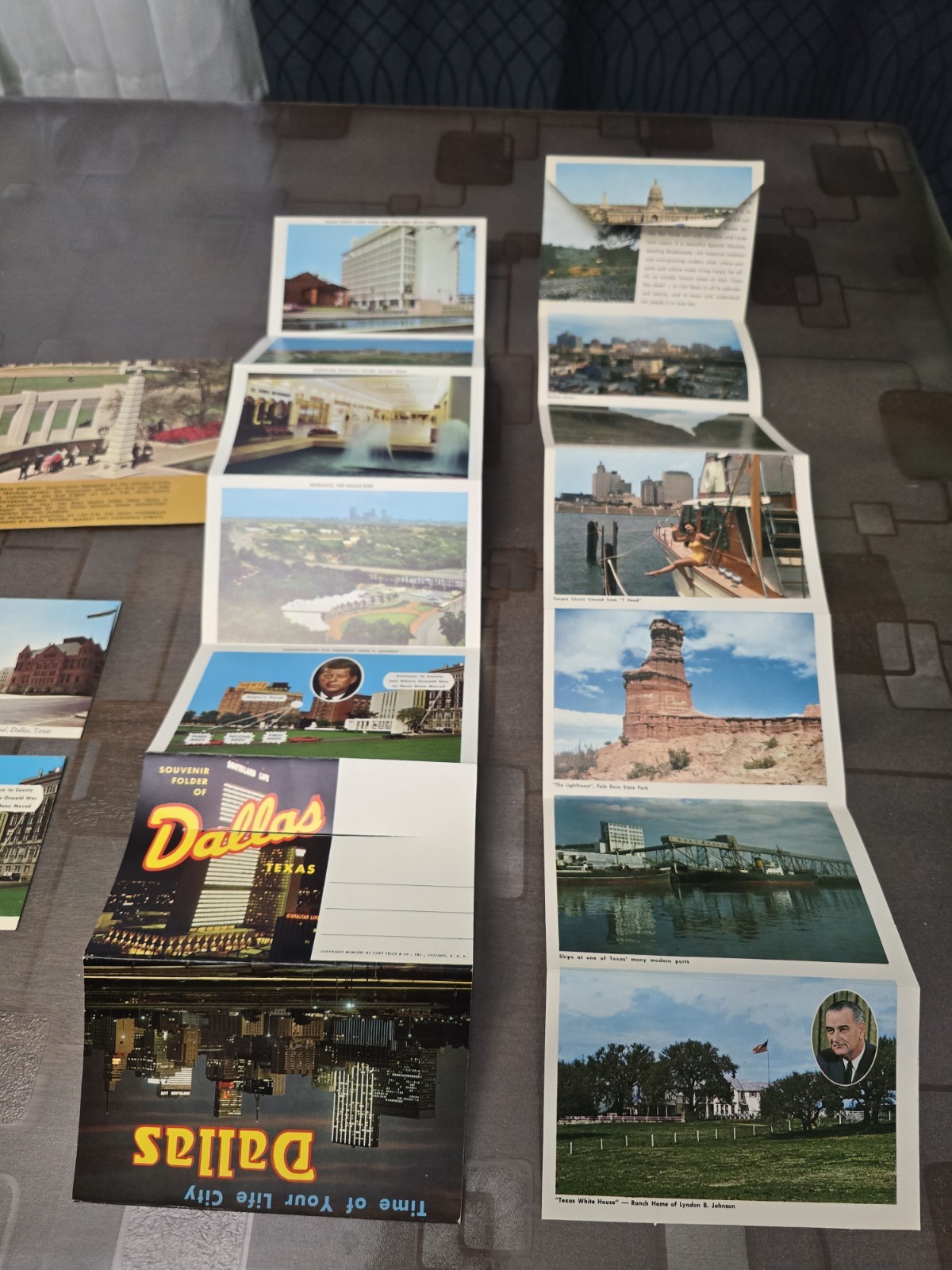 Vintage Texas Dallas JFK Postcard Lot Souvenir Folders Dealey Plaza Alamo Unused