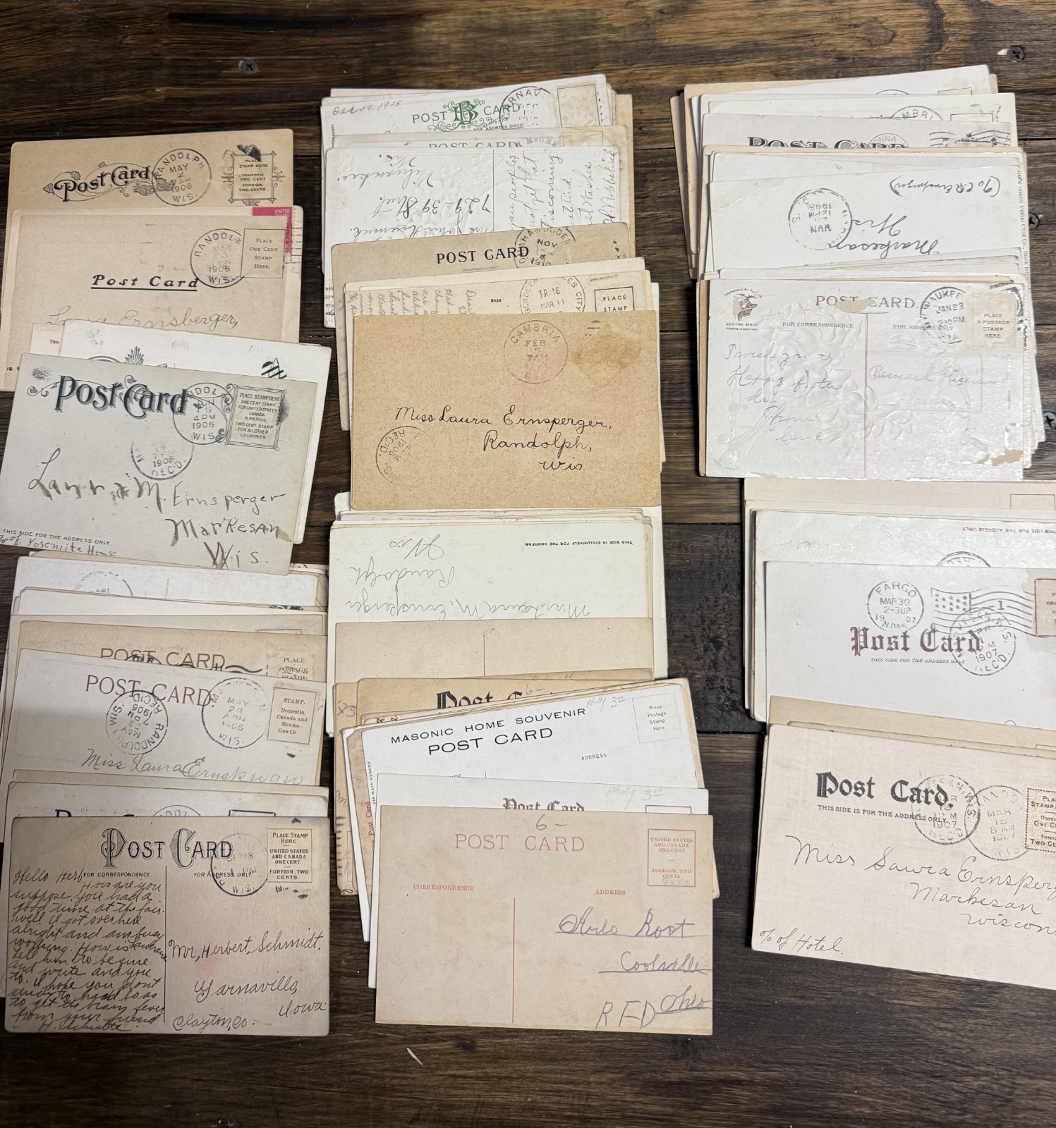 300 Vintage Postcards Lot Pre-1945 Mixed States Countries Topics – No Chrome