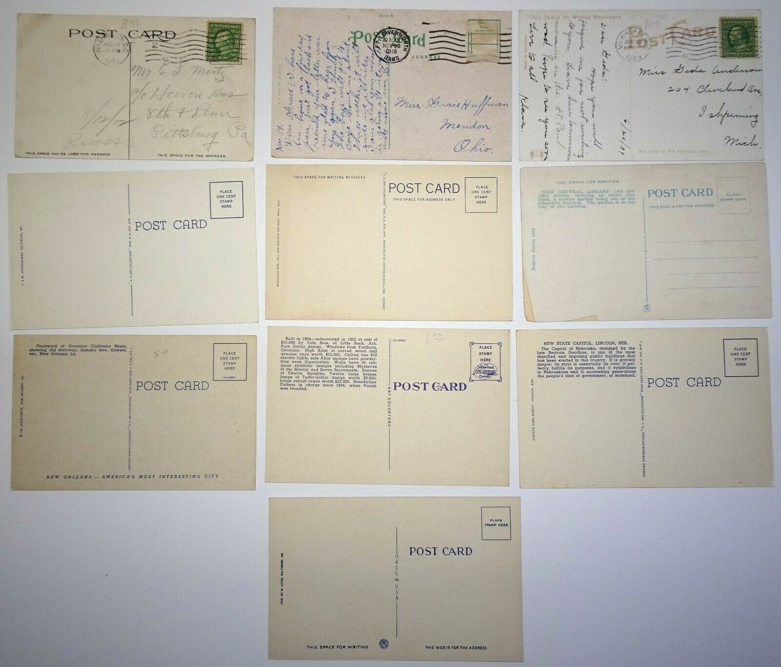 Vintage Postcard Lot of 25 Architecture Buildings Bridges Ocean in Sleeves