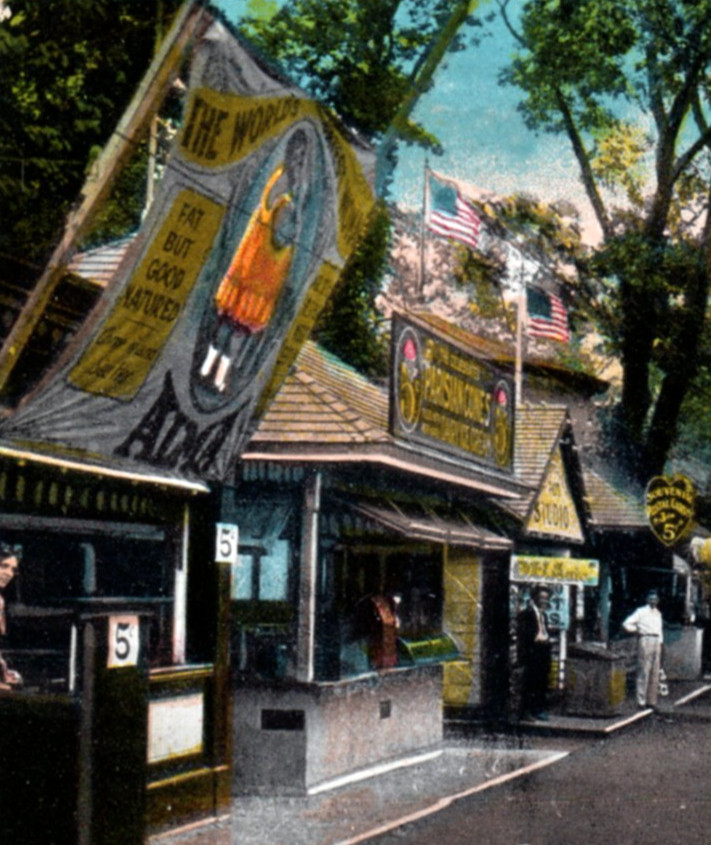 Savin Rock CT Sideshow Fat Lady Grove Amusement Park West Haven Postcard
