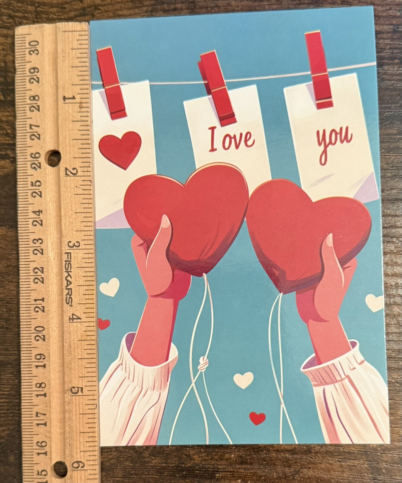 I Love You Hearts Valentine Love #4847 Postcard Card Ephemera Tag Journal