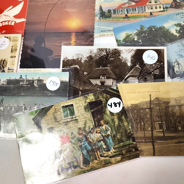 32 Vintage Postcard Lot Linen Real Photo Paper In Sleeves Most Early 1900s-1960s