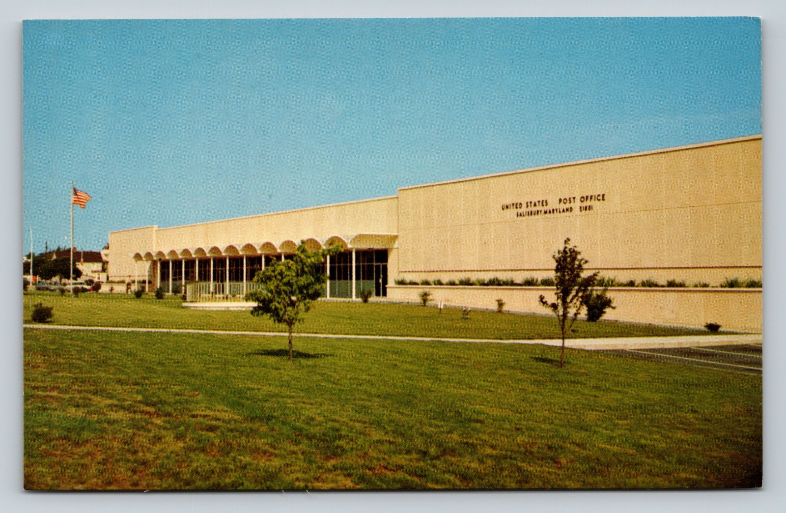 Salisbury Maryland United States Post Office US Flag VINTAGE Postcard