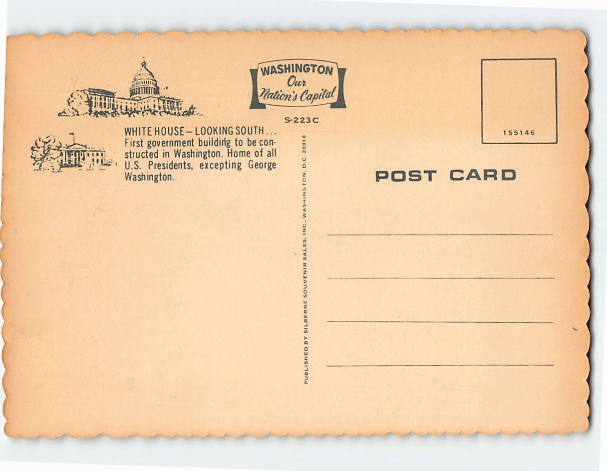 Postcard The White House Washington DC USA