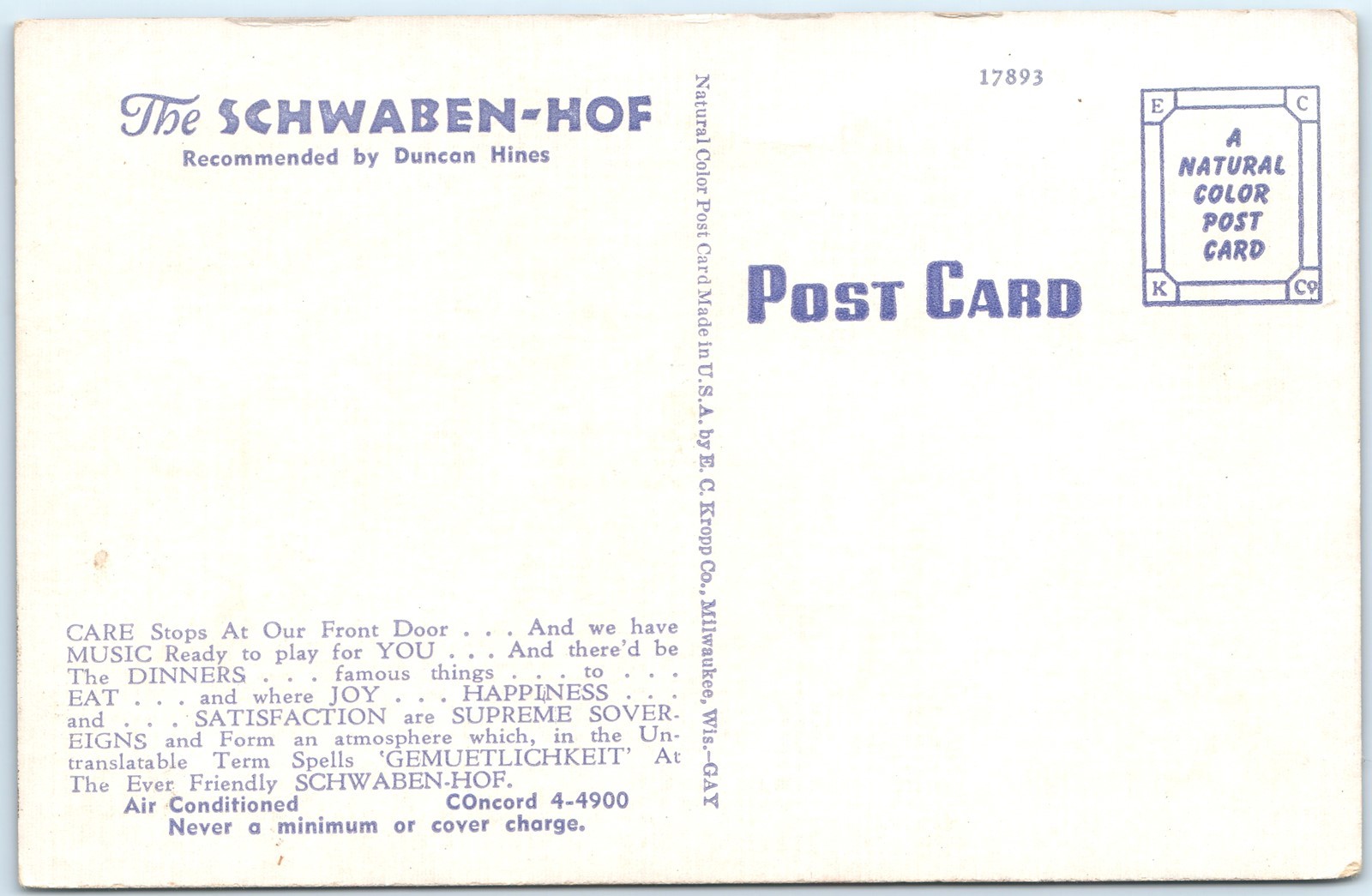c1930s Milwaukee, USA Schwaben-Hof German Restaurant Indoor Dining Room A359