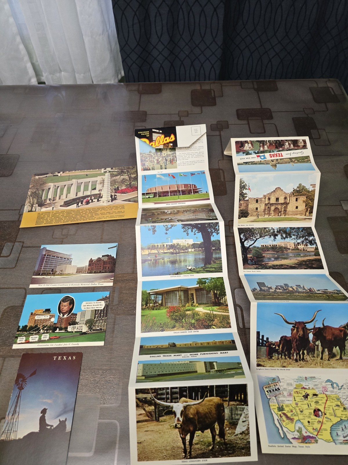 Vintage Texas Dallas JFK Postcard Lot Souvenir Folders Dealey Plaza Alamo Unused