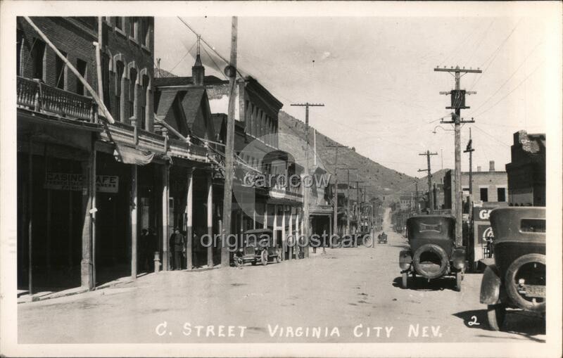 Virginia City, Nevada NV C Street Original Vintage Real Photo Postcard RPPC