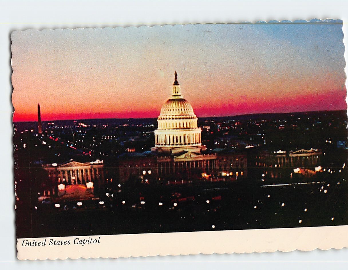 Postcard Capitol At Night United States Capitol Washington DC USA