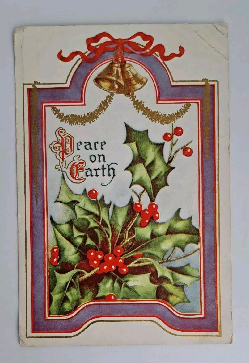 Postcard c1910 Divided Back Peace On Earth Christmas Card Posted