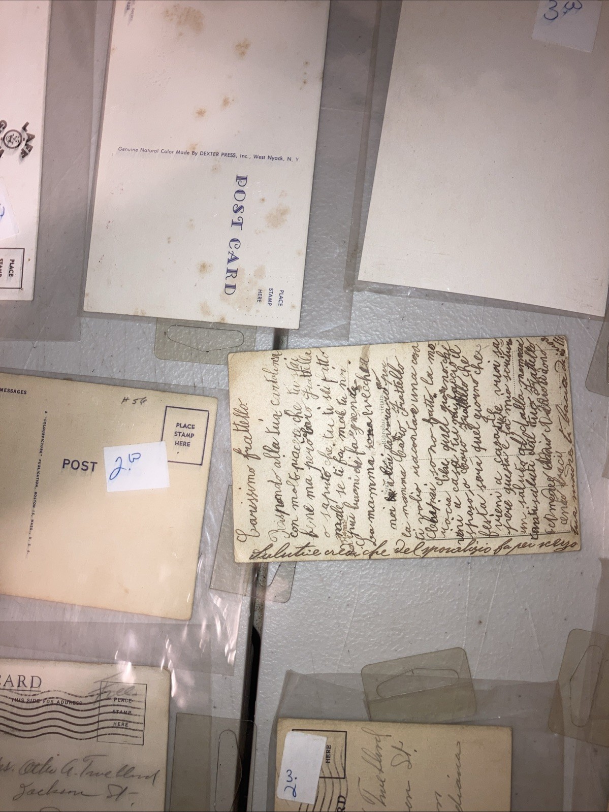 Antique Vintage Postcards LOT 1915-1946 WW2 Era Stamped Dated Sleeved DETAILS