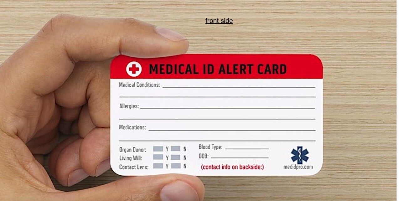 Medical Alert ID Keychain – FREE ENGRAVING / WALLET CARD & SHIPPING-USA