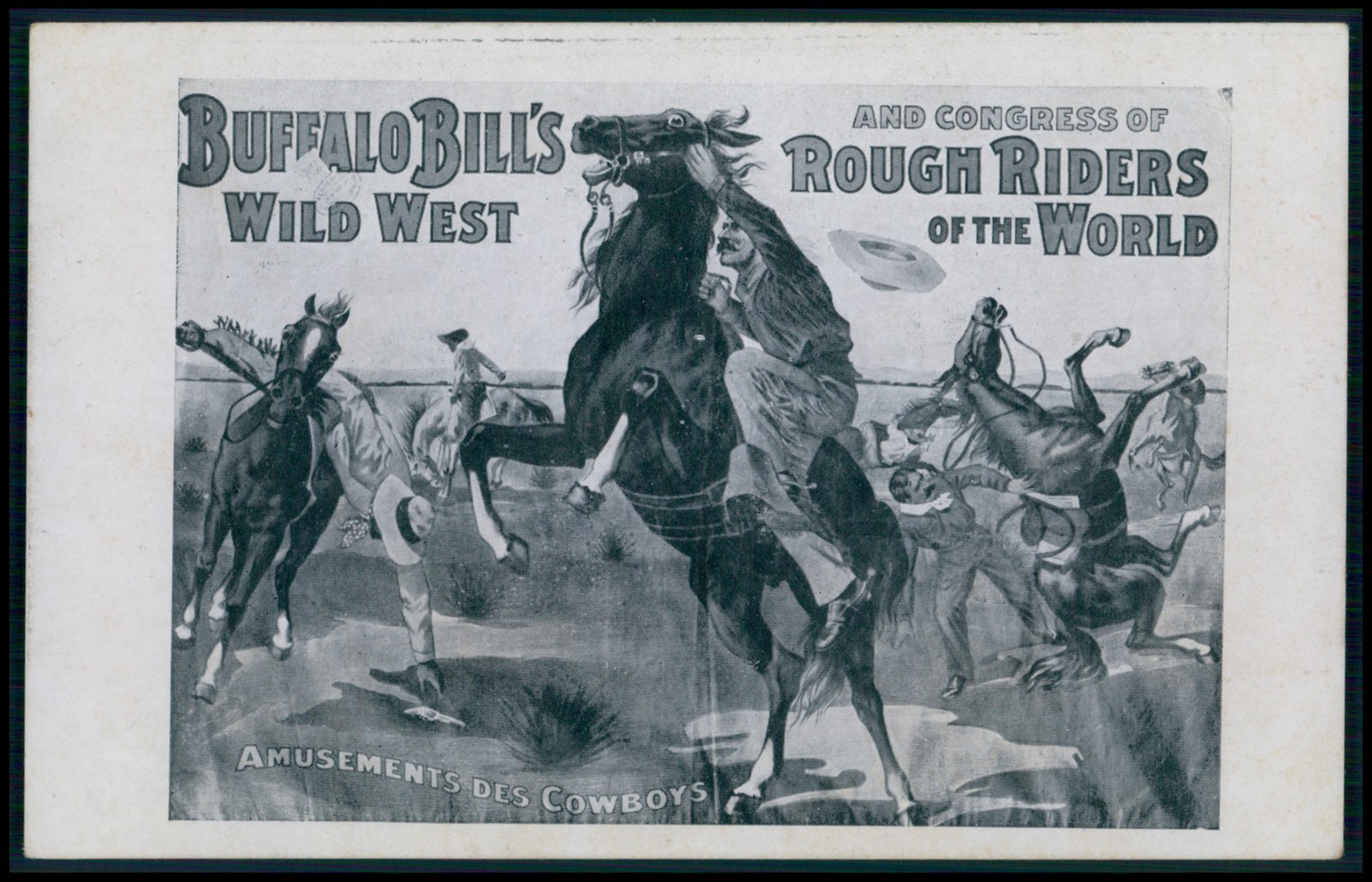 Buffalo Bill’s Wild West rough riders Circus original 1900s poster type postcard