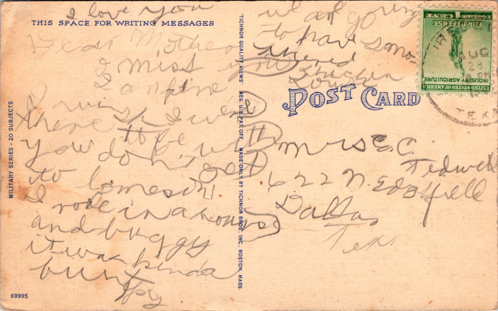 Army Anti Aircraft Unit WWII World War II Linen Postcard XG7
