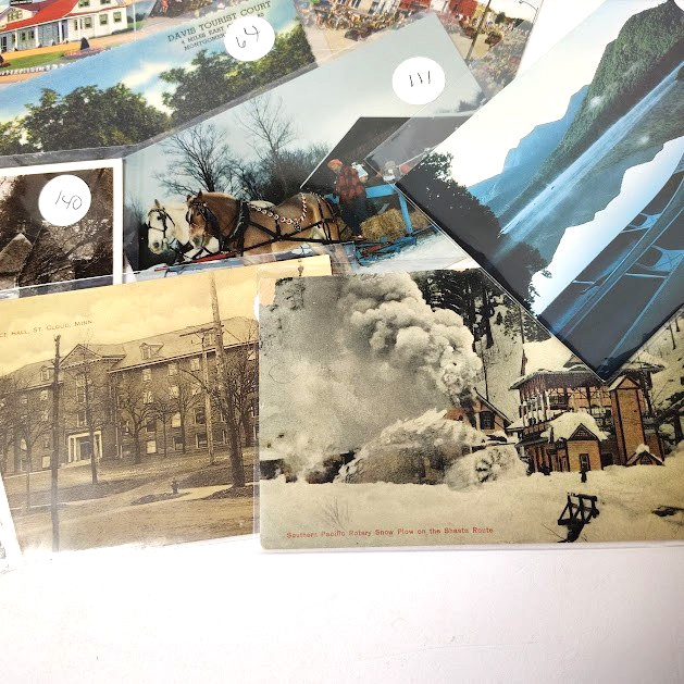 32 Vintage Postcard Lot Linen Real Photo Paper In Sleeves Most Early 1900s-1960s