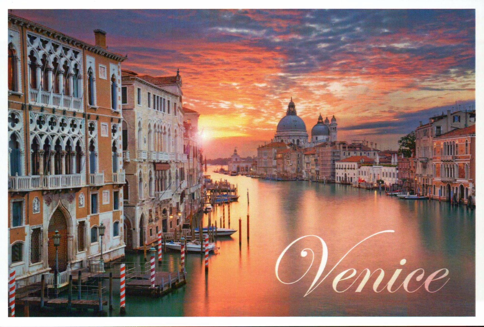 Venice Italy Sunrise, Grand Canal Santa Maria Della Salute etc – Modern Postcard