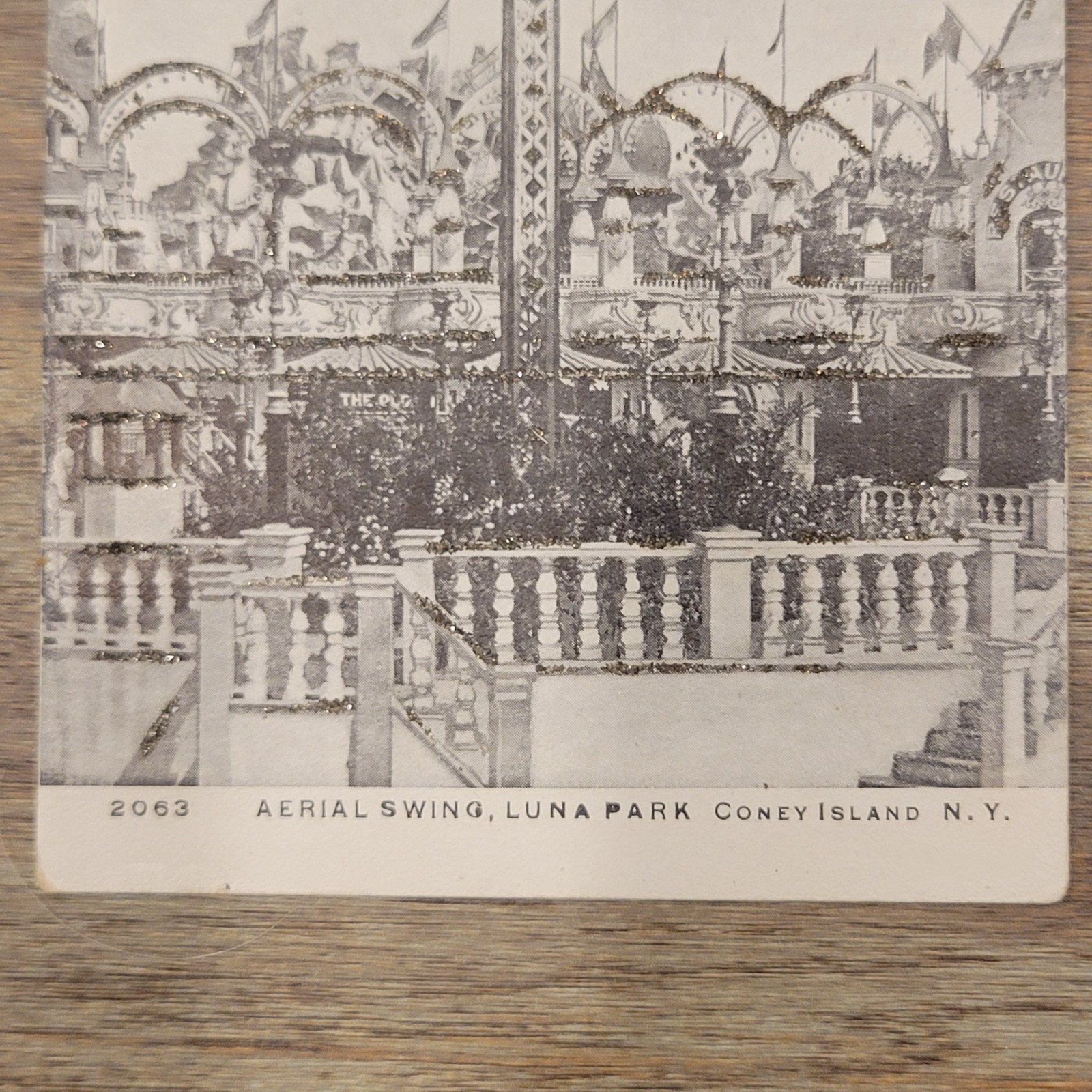 Vintage Aerial Swing Luna Park Coney Island NY Undivided Back Postcard Unused