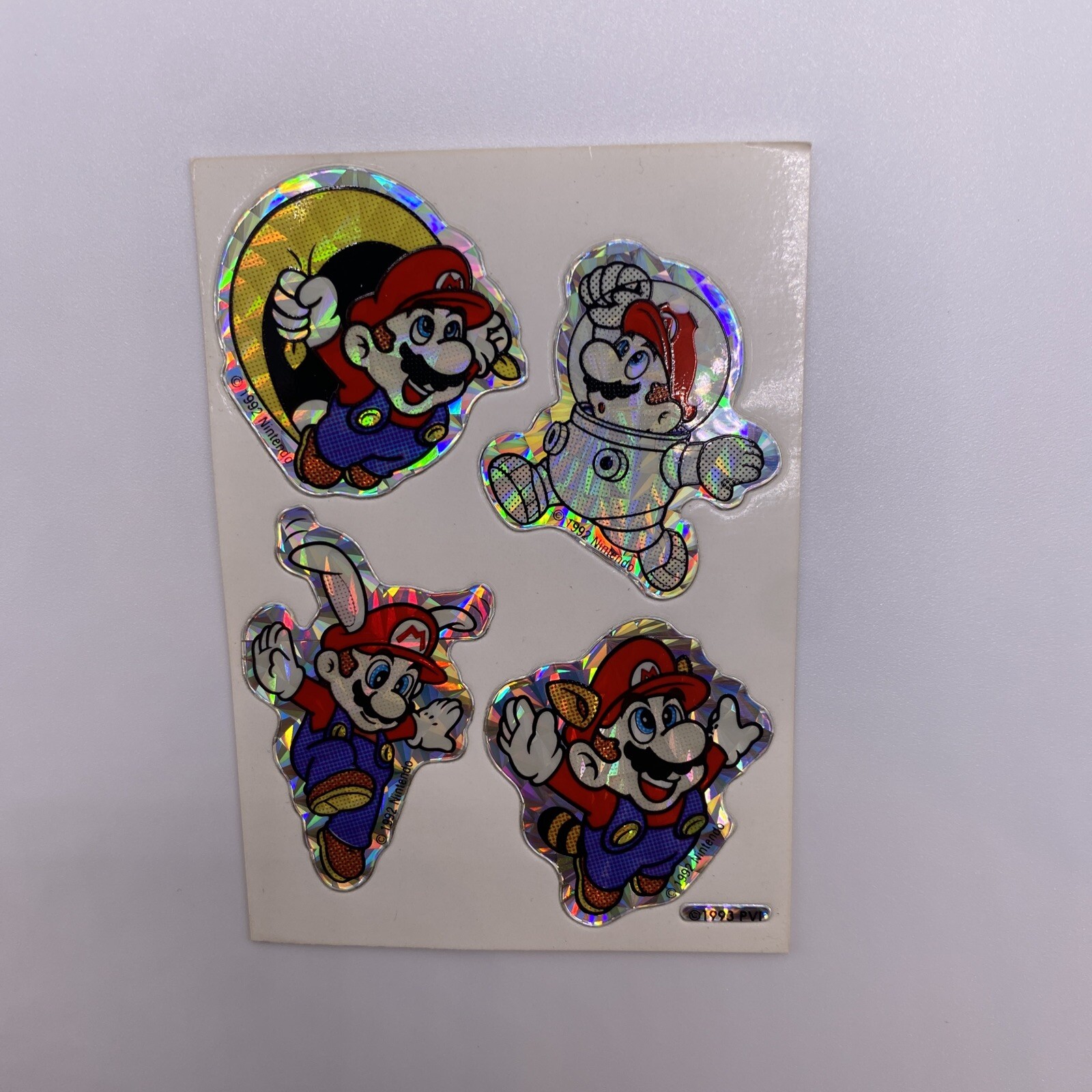 RARE Vintage 1993 PVI Mario Prism Vending Machine Sticker Nintendo Mario Bros