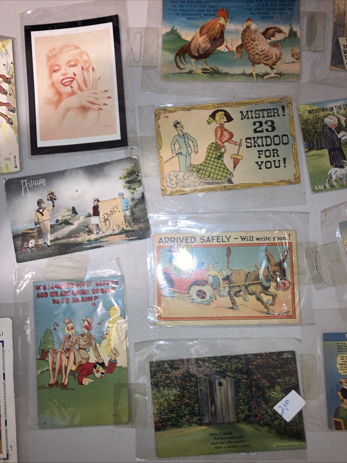 Antique Vintage Postcards LOT 1915-1946 WW2 Era Stamped Dated Sleeved DETAILS