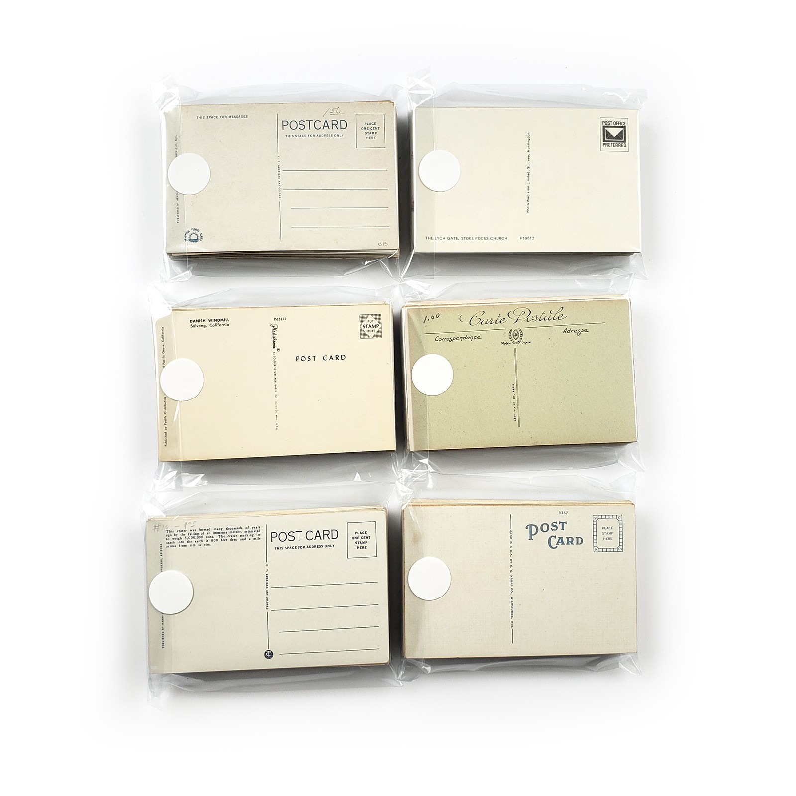 60 Unused Vintage Postcards Lot – Unposted Random Blank Midcentury Travel Views